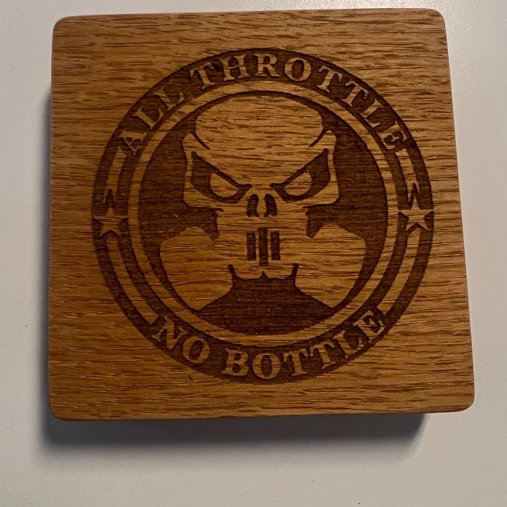Laser cut Wooden Coaster with Skull Design